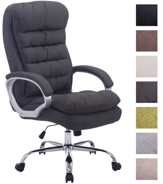 Designer Stoff Chefsessel Bürosessel Verona bequem extra dicke Polsterung schwarz grau braun grün beige Bürostuhl Drehstuhl