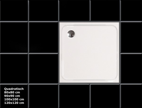 Duschwanne aus Sanitär Acryl flache Duschtasse für Bad Dusche flach rechteck viertelkreis quadratisch