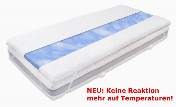 Gel / Gelschaum Matratzenauflage "Blue Sensation" Reagiert nicht mehr auf Temperatur! Topper Höhe 6 cm weich H1