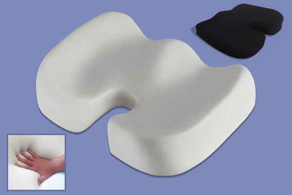 Gel / Gelschaum Dekubitus Sitzkissen Steißbeinkissen schwarz für Bürosessel Auto Rollstuhl Kissen schwarz 45x36x8 cm