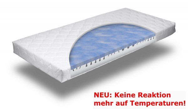 7 Zonen Gel / Gelschaum Matratze "Blue Sensation" Reagiert nicht mehr auf Temperatur! Gelmatratze Höhe 16 cm weich H2 + H3