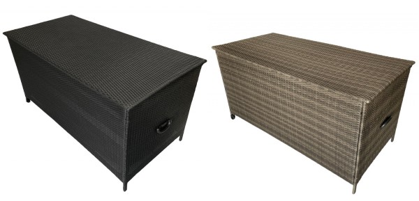 XXL rattan box cushion box 162 cm 700 liter rattanbox brown black chest with wheels for cushions upholstery pads cheap
