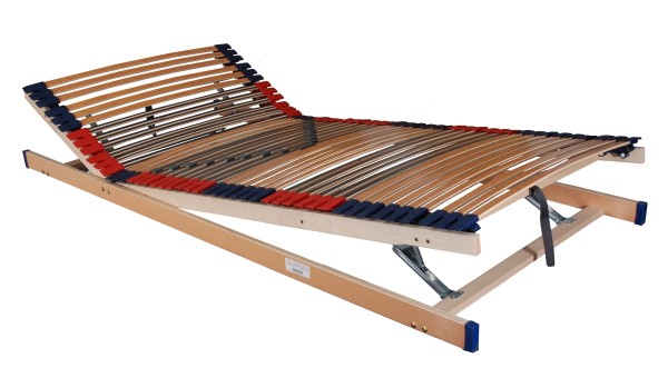 7 Zonen Lattenrost Lattenrahmen "DELUXE" 45 Federholzleisten Härtegrad + Kopf- und Fußteil verstellbar