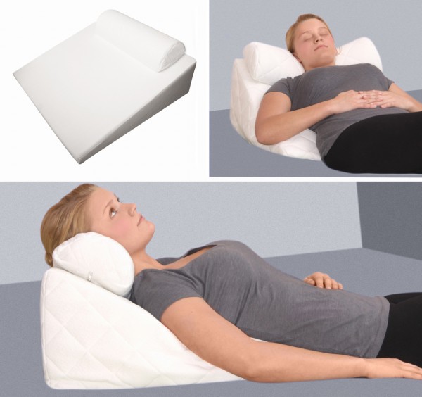 Gel / Gelschaum Deluxe Keilkissen Reflux Erhöhungskeil Lesekissen Refluxkissen Kopfkissen mit Nackenrolle H1-2 weich - mittel