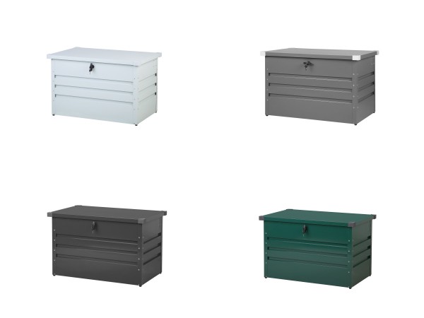 Outdoor steel box 100 cm pillow chest 300 liter pad box white gray anthracite green Box storage box for pillows cushion pad tools