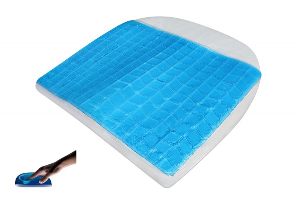 Gelkissen Gel + Visco Keilkissen Sitzkissen Visko Sitzpolster für Bürostuhl Rollstuhl Chefsessel schwarz 41x38x8 cm RG 60