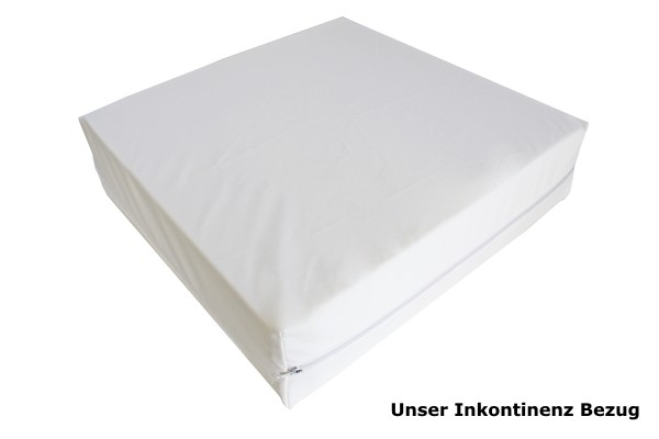 Gel Gelschaum Inkontinenz und Outdoor Sitzkissen wetterfest schwarz / weiss Sitzpolster für Außen Gartenmöbel Altenpflege Kissen 40x40x10 / 52x45x10 cm RG 60 / 85