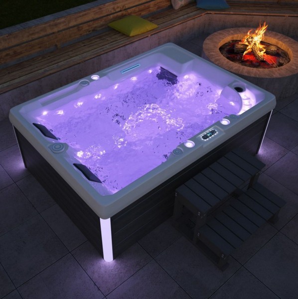 Outdoor Whirlpool Hot Tub Spa Etna 210x150 cm mit 36 Massage Düsen Marken Technik Heizung Ozon Desinfektion für 3 Personen günstig