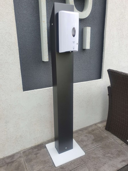 Disinfection station with automatic sensor soap dispenser made of aluminium free-standing Disinfection dispenser for disinfectant Stand Column Tower
