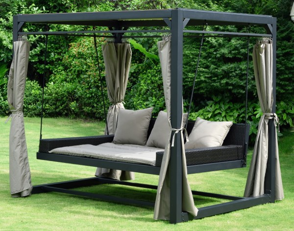 XXL garden pavilion garden lounger sun island lounger garden furniture sun protection and wind protection anthracite